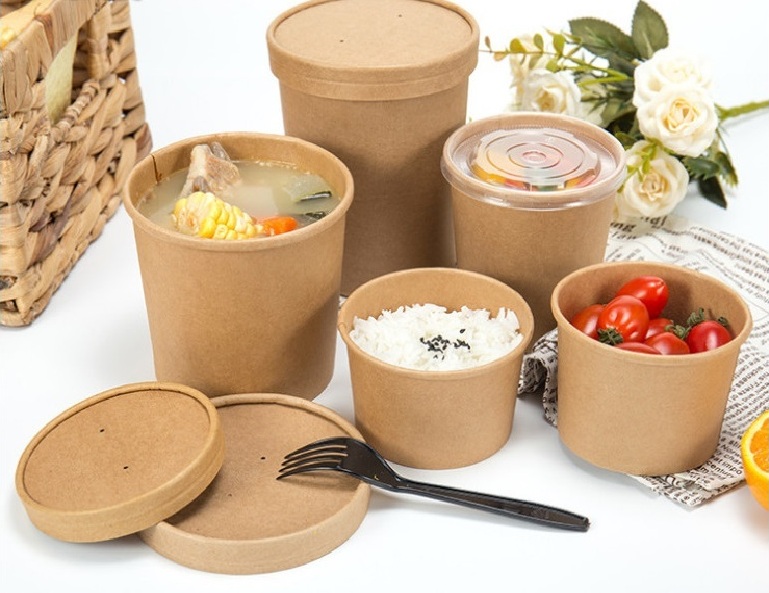 Hộp giấy có nắp đậy được ưa chuộng sử dụng với các loại thực phẩm ướt, đồ nước