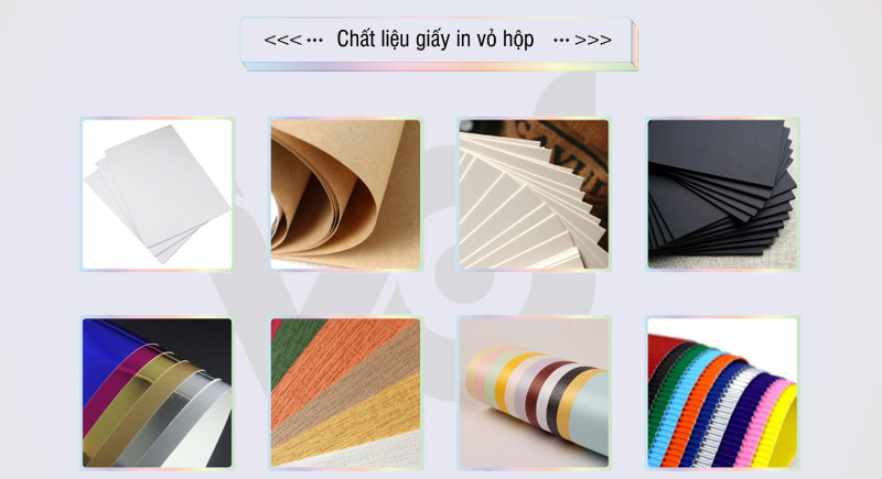 Có rất nhiều chất liệu giấy in hộp giấy đựng bánh kẹo khác nhau