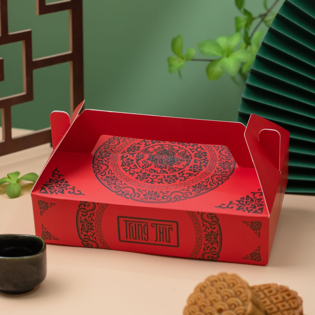 Mẫu hộp giấy đựng bánh với họa tiết độc đáo