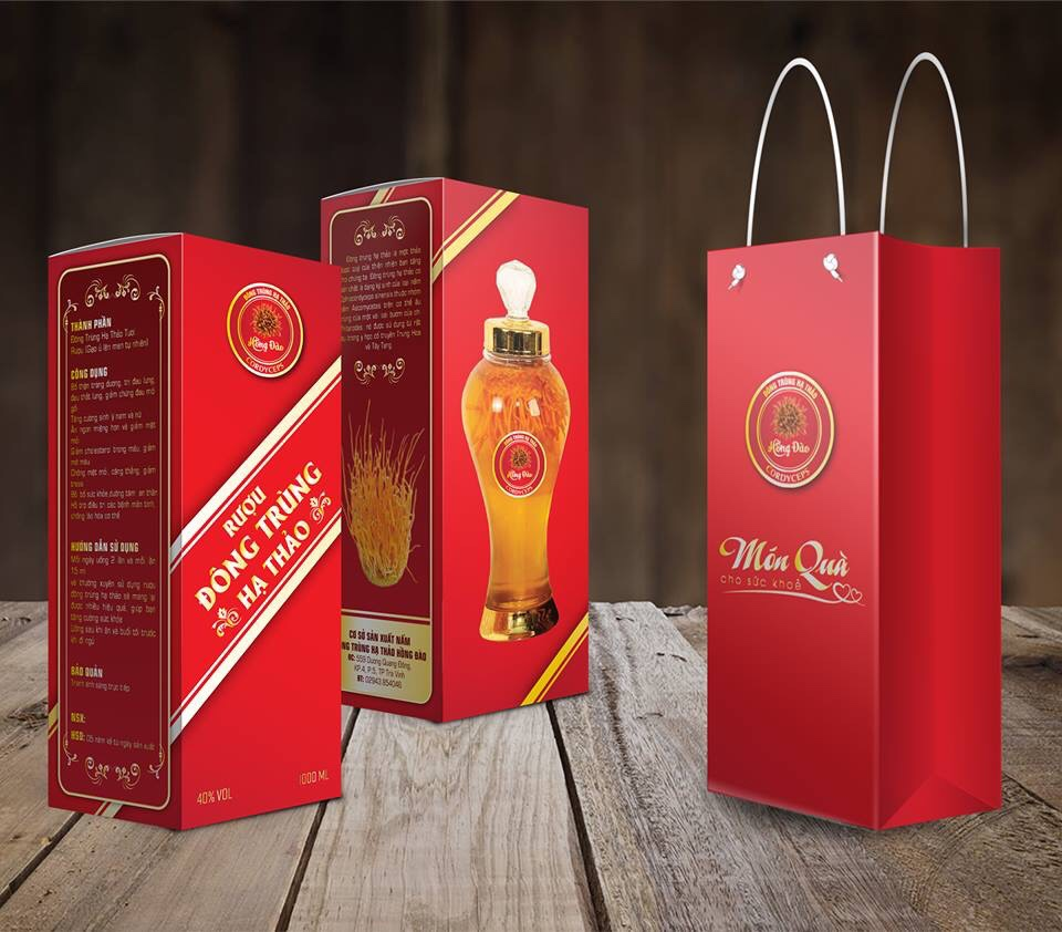 Hộp giấy đựng rượu có dây quai rời