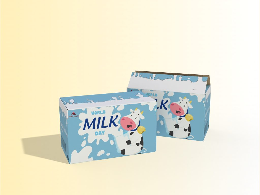 Thùng carton cho bao bì thực phẩm ngành sữa