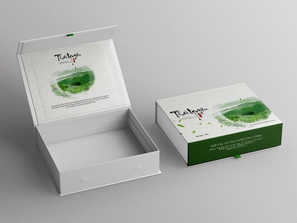 Mẫu hộp giấy đựng trà phong cách tự nhiên
